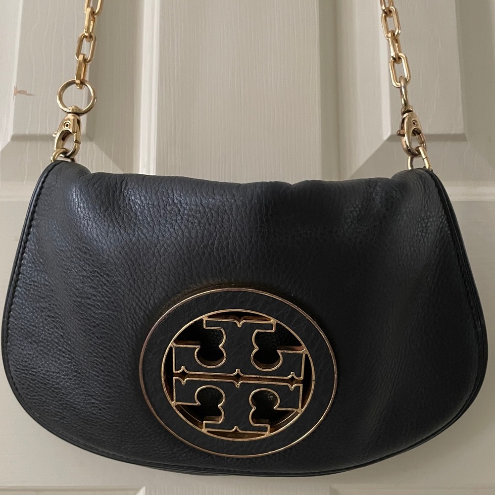 Tory Burch black flap clutch